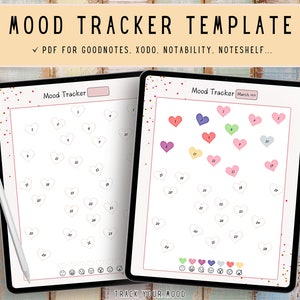Cute Mood Tracker, Digital Planner, Goodnotes Planner, iPad Planner, Goodnotes Template, Daily Planner, Mood Planner, Digital Mood Track