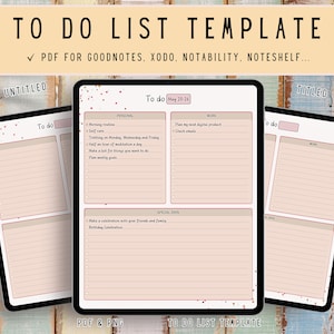 Digitale To Do Liste: Goodnotes Planner, iPad Organizer (PDF-Download), To Do Liste