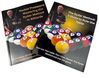 Pool Instruction Books Set of 2, Billiards Training Guides, Cue Ball Control Drills, Ryder Method, Gift for Pool Player