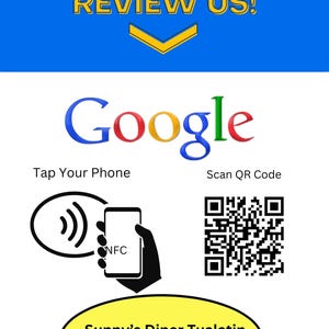 Google Review NFC Stand - Boost Your Business Reviews with One Tap or Scan - Customizable Options Available