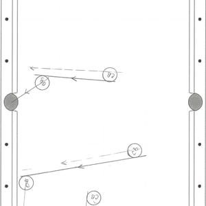 May include: A diagram of a pool table with numbered balls and arrows showing the path of the balls. The balls are numbered 1, 2, 3, 5, 6, 7, 8, and 9.