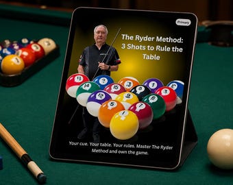 Pool Training Book: The Ryder Method, 3-Shot Billiards Aiming System, Cue Ball Control and Practice Drills