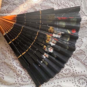 Japanese Hand Fan 1940s Vintage Decor