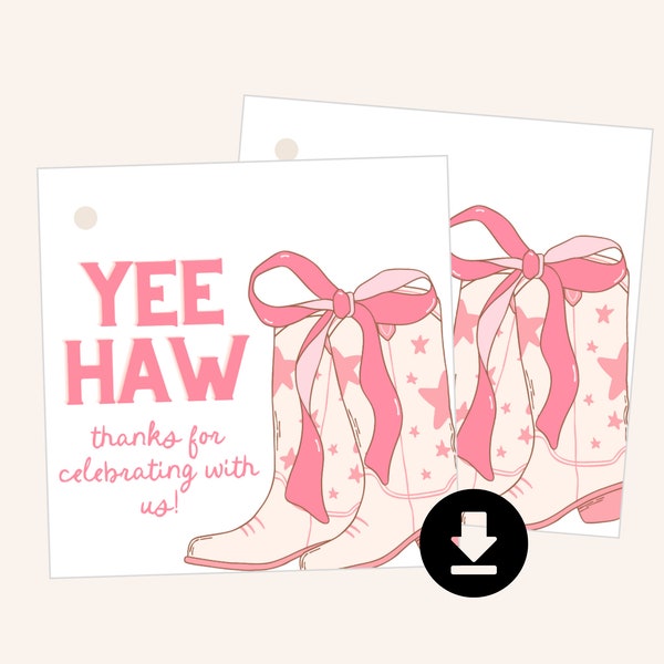 Instant Download Western Party Favor Tags, Printable Cowgirl Gift Tags, Cowgirl Bachelorette, Printable Favor Tags, Cowgirl Birthday Party