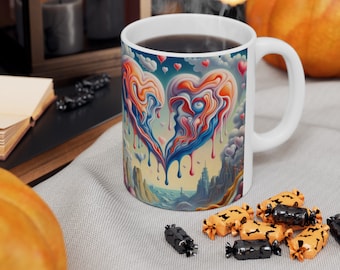 Floating Ceramic Mug, 11oz Unique Floating Coffee Cup, High Quality Ceramic Mug, Stylish Coffee Mug, Unique Ceramic Cup, Coffee Lover Gift
