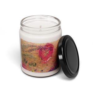 Heart Candle, Valentines Scented Candle, Soy Wax Candle, 9 Oz Candle Jar, Unique Cute Candle, Handmade Candle