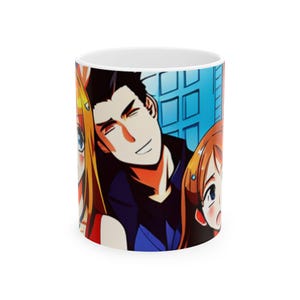 Anime Tea Cup, Aesthetic Printed Mug, Cute Coffee Mug, 15oz Mug Coffee Mug, Handmade Ceramic Mug, Anime Coffee Cup
