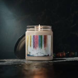 Frequencies of Life Candle, captivating modern abstract painting, ebb and flow of life energy, dynamic, Scented Soy Candle, 9oz