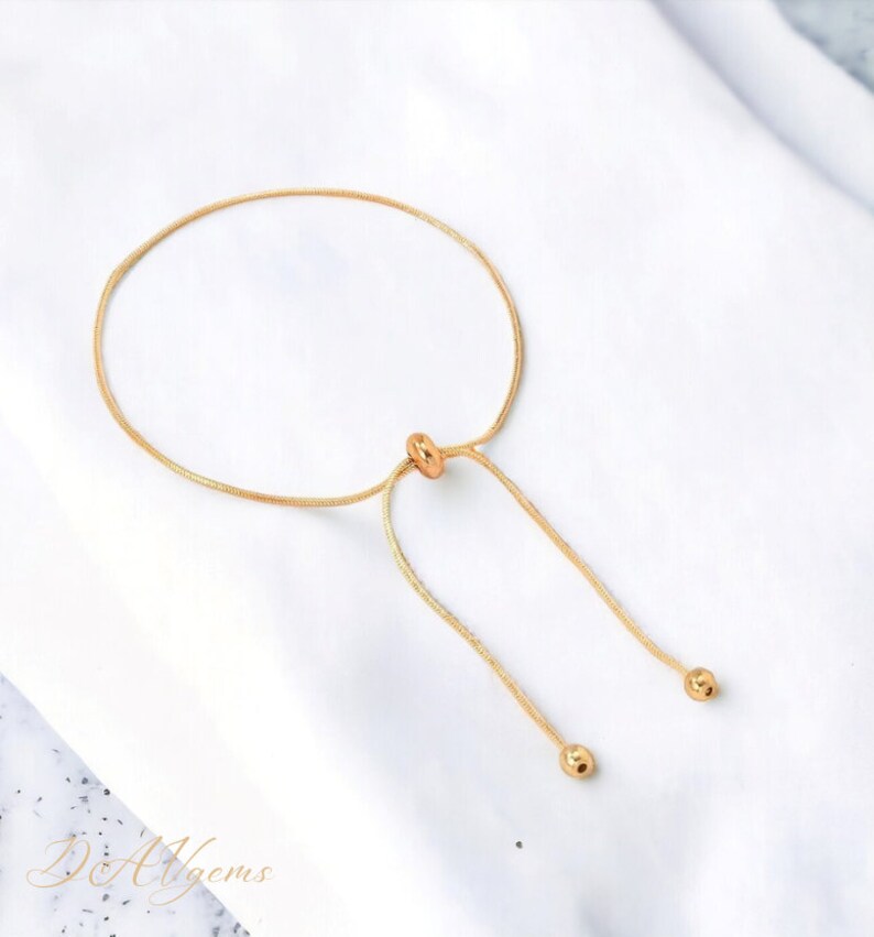 Tobillera de mujer de oro, Tobillera de cadena de serpiente, Tobillera delgada para mujer, Joyería de oro simple, Pulsera de tobillo de oro, Joyería corporal, Regalo de tobillera de cadena para ella imagen 4