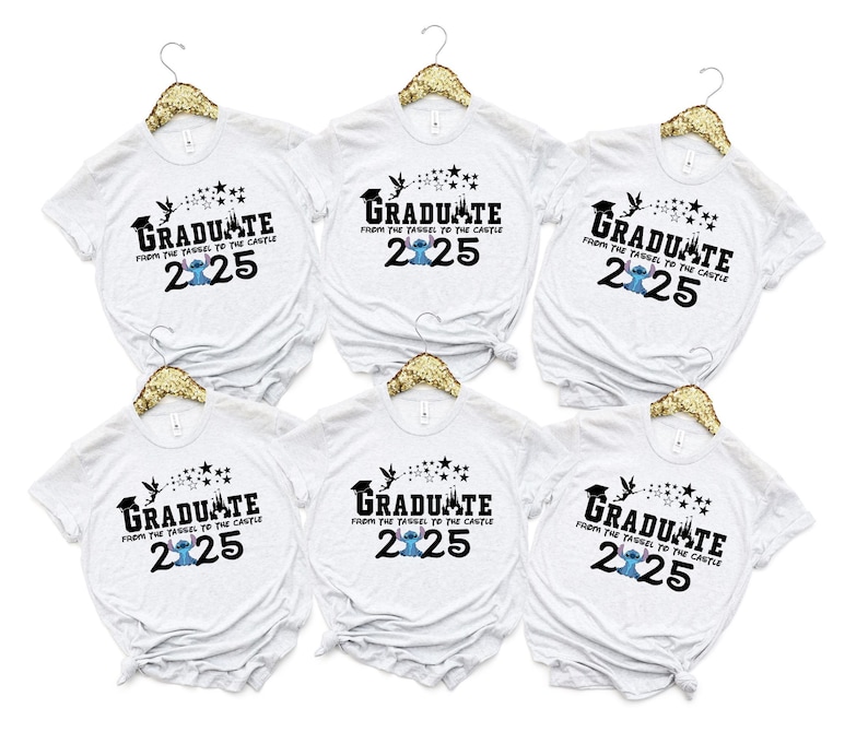 Personalized Stitch Graduation 2025 Shirt, Disney Graduation Trip Tee, Senior Stitch Tee,Stitch Angel School Gift Shirt, Class of 2025 Shirt afbeelding 2