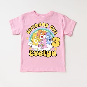 Rainbow Care Bears Birthday Shirt: Custom Family Matching Tees