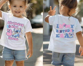 Custom In My Birthday Era Stitch Shirt,Personalized Stitch Birthday Family Tees,Toddler Lilo Stitch Lover Gifts,Stitch Birthday Girl Shirt