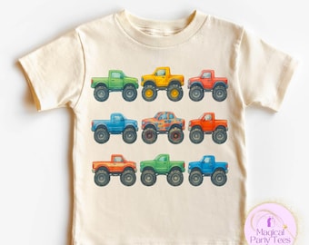 Retro Monster Truck Toddler Shirt, Boys Big Truck Tee, Kids Monster Truck Birthday Outfit, Vintage Truck Youth Shirt