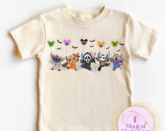 Disney Stitch Horror Halloween Toddler Shirt,Stitch Toddler Tee,Stitch Kids Shirt,Disney Stitch Snacks Halloween Tees,Checkered Stitch Shirt