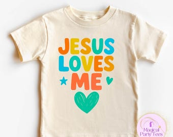 Christian Toddler Shirt,Jesus Loves Me Tee, Faith Based Kids Outfit, Religious Toddler Shirt Boys Girls,Church Gift