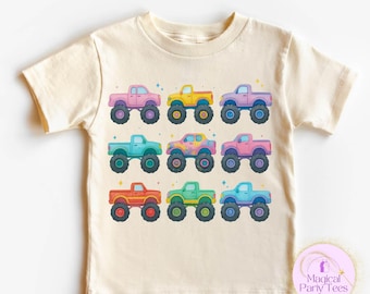 Girls Monster Truck Shirt,Pink Truck Toddler Tee,Cute Colorful Truck Kids Shirt,Birthday Outfit for Girls Who Love Trucks