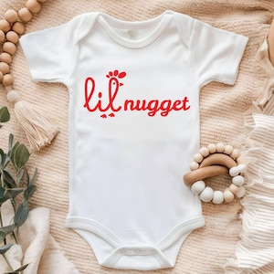 Lil Nugget Baby Onesie,Little Nugget Babysuit,Pregnancy Announcement,Baby Shower Gift,Baby Announcement,Chicken Baby Onesie,Funny Newborn