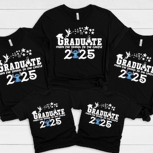 Personalized Stitch Graduation 2025 Shirt, Disney Graduation Trip Tee, Senior Stitch Tee,Stitch Angel School Gift Shirt, Class of 2025 Shirt afbeelding 3