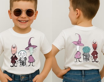 Disney Two-Sided Lock Shock Barrel Toddler Shirt,Backside Nightmare Before Halloween Toddler Tees, Disney Trick or Treat Party Shirt