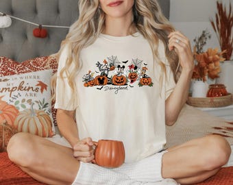 Disney Mickey and Friends Halloween Shirt,Disney Halloween Tee,Disney Halloween Skeleton Tee,Disney Pumpkins Shirt,Disney Women Spooky Shirt