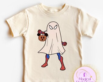 Spooky Spiderman Halloween Toddler Shirt,Spiderman Ghost Halloween Toddler Tee,Spiderman Ghost Tee,Disney Spiderman Halloween T-Shirt