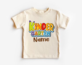 Personalized First Day of School Shirt: Custom Kids Kindergarten Tee