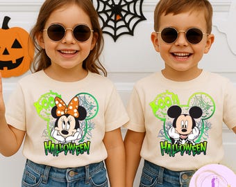 Mickey Not So Scary Halloween Toddler Shirt,Spooky Disney Shirt,Mickey and Minnie Shirt,Spooky Disney Shirt,Disney Castle Halloween Tee