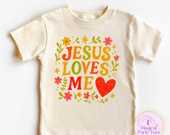Jesus Loves Me Toddler Shirt, Christian Kids TeE, Faith Based Shirt for Boys Girls, Religious Toddler Outfit , Sunday School Gift