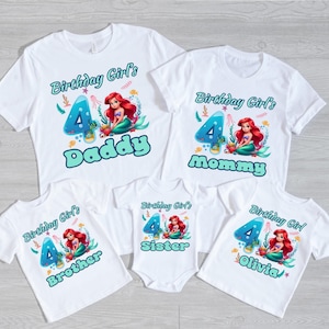 Mermaid Birthday Girl Shirt,Little Mermaid Tees,Disney Family T-Shirt,Princess Ariel Gift,Disneyland Birthday Trip Tee,Ariel Birthday Outfit