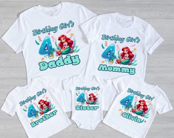 T-shirt anniversaire fille sirène : T-shirt voyage Princesse Ariel Disneyland