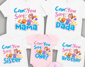 Can You Say One Shirt,Custom Ms Rachel Birthday Girl Tee,Personalized Rachel First Birthday Tees,Rachel And Herbie Tee,Can You Say Mama Tees