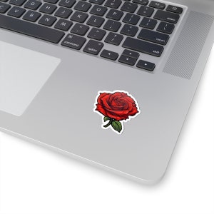 Red Rose 1+ Decals Perfect for Deck Boxes, Tumblers, Laptops, Journals ...