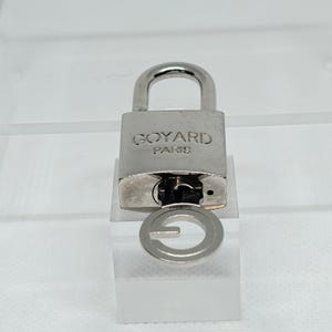 Authentic Goyard Paris Silver Padlock Lock Key Set Silver Hardware Rare afbeelding 2