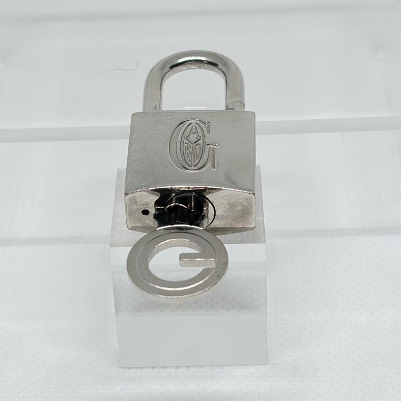 Authentic Goyard Paris Silver Padlock Lock Key Set Silver Hardware Rare afbeelding 4