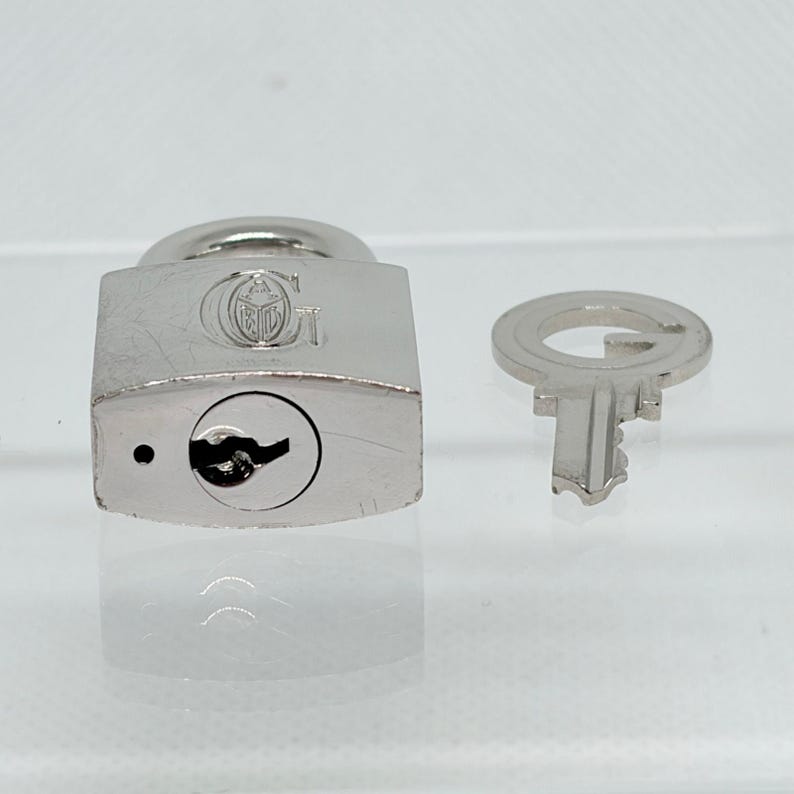 Authentic Goyard Paris Silver Padlock Lock Key Set Silver Hardware Rare afbeelding 9