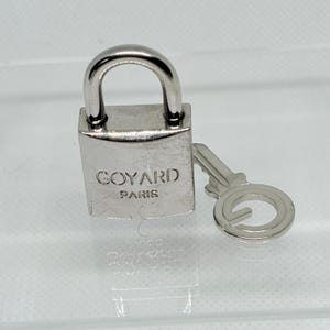Authentic Goyard Paris Silver Padlock Lock Key Set Silver Hardware Rare afbeelding 7