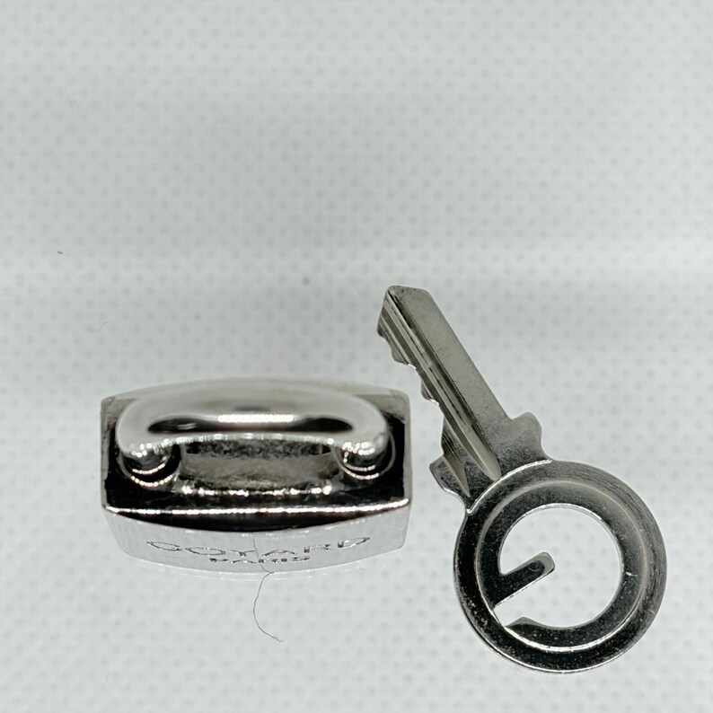 Authentic Goyard Paris Silver Padlock Lock Key Set Silver Hardware Rare afbeelding 3