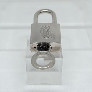 Authentic Goyard Paris Silver Padlock Lock Key Set Silver Hardware Rare afbeelding 1