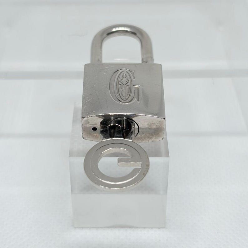 Authentic Goyard Paris Silver Padlock Lock Key Set Silver Hardware Rare afbeelding 1