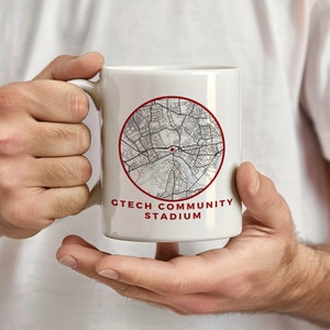 Club de football de Brentford, cadeau fan de football, mug carte du stade, stade GTECH, statistiques du club, cadeau pour lui, cadeau pour papa, cadeau pour elle, les abeilles