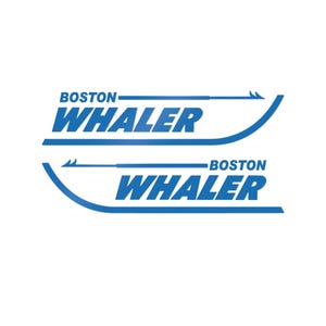 Boston Whaler blauwe stickers sticker boot set aftermarket vervanging (DTF) 2 stuks