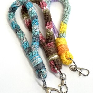 Handmade crocheted wristlet keychain