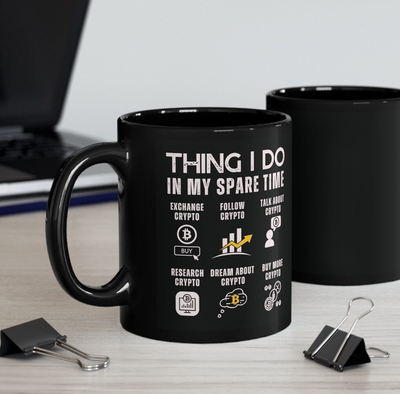 Crypto Fan | Bitcoin Currency Investor Mug | Things I do in My Spare Time |  XRB, Bitcoin, DeFi, Web 3 | Gift for Husband or Crypto Girl