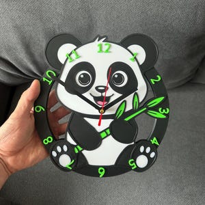 Reloj infantil Panda reloj impreso en 3D / regalo