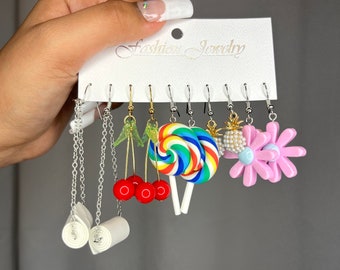 conjunto de pendientes de piruleta