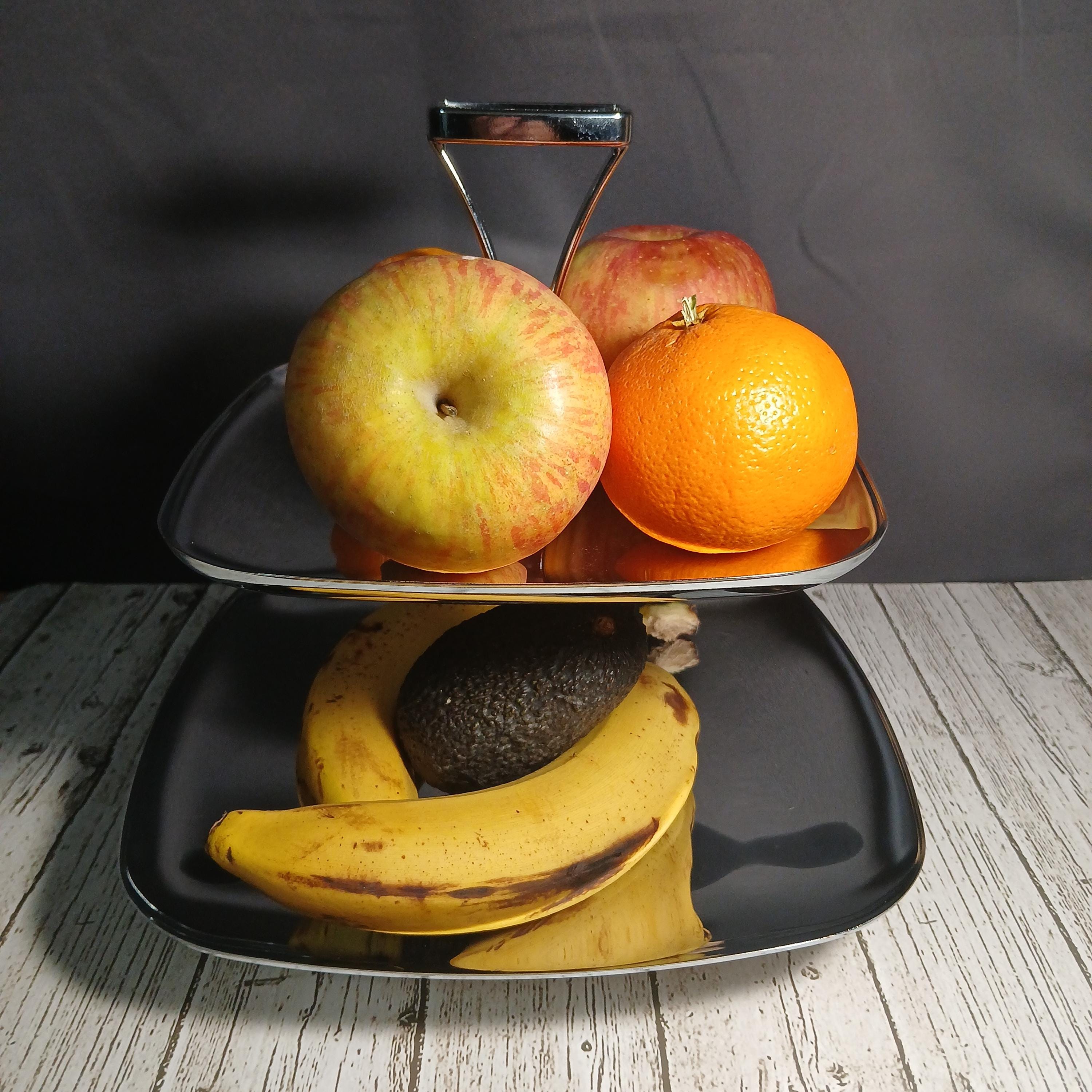 MCM Chrome Two Tier Chrome Tid-Bit Platter/Desert Server by Milbern - 1950's