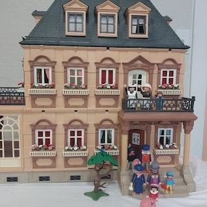 Vintage Playmobil Victorian Mansion Dollhouse from 1989 - #5300 with Many Extras