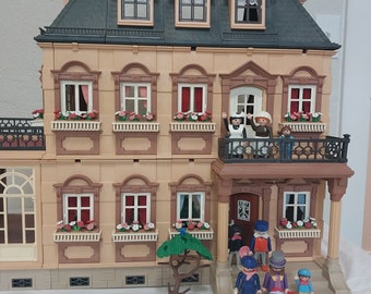 Vintage Playmobil Victorian Mansion Dollhouse from 1989 - #5300 with Many Extras