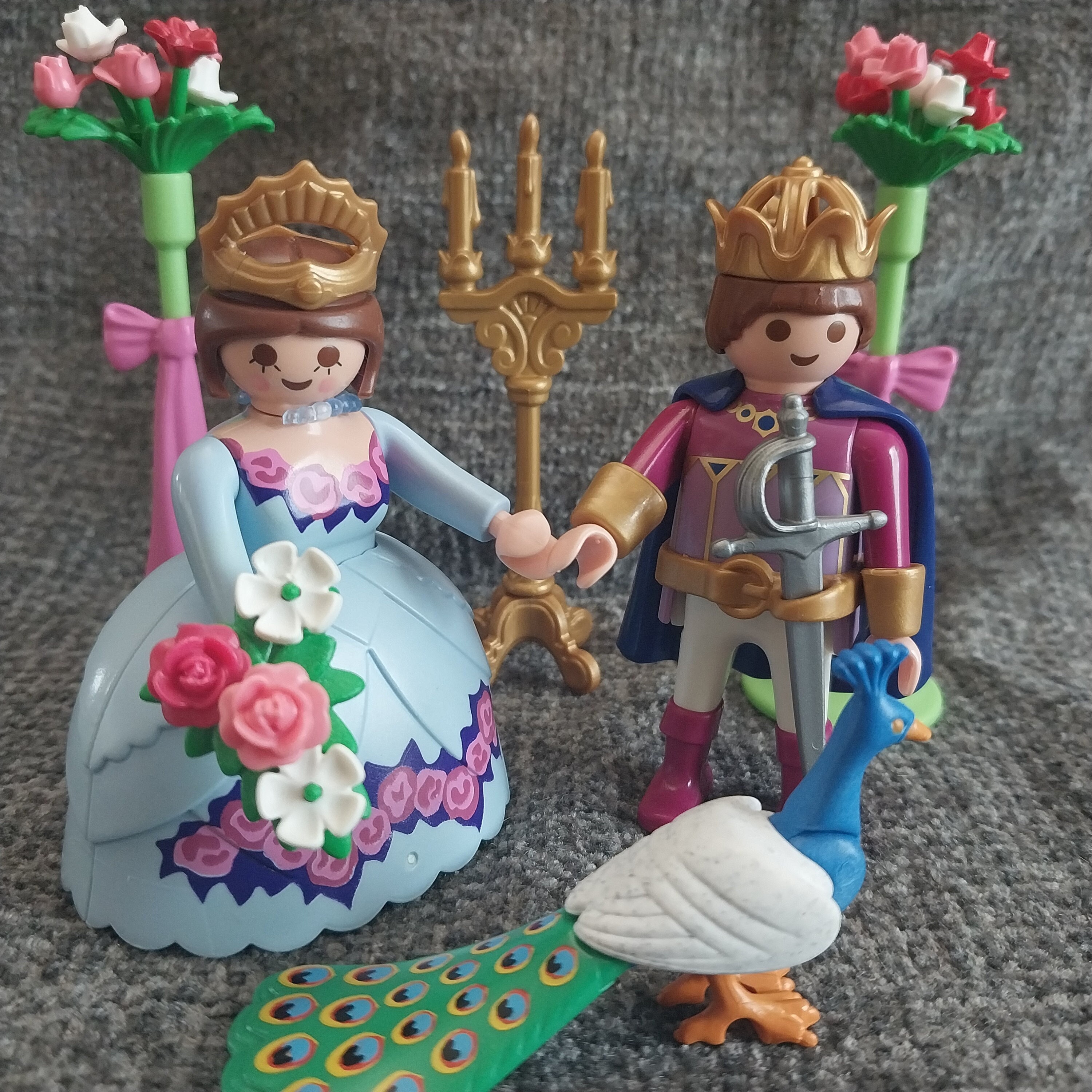 Vintage Playmobil Royal Prince and Princess With Peacock and