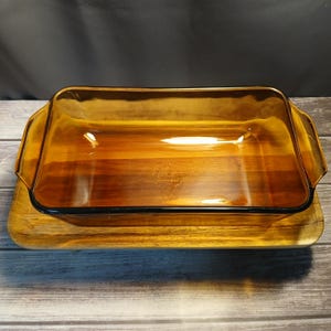 Glass Fire King Loaf Pan, Amber Brown, #441, Anchor Hocking